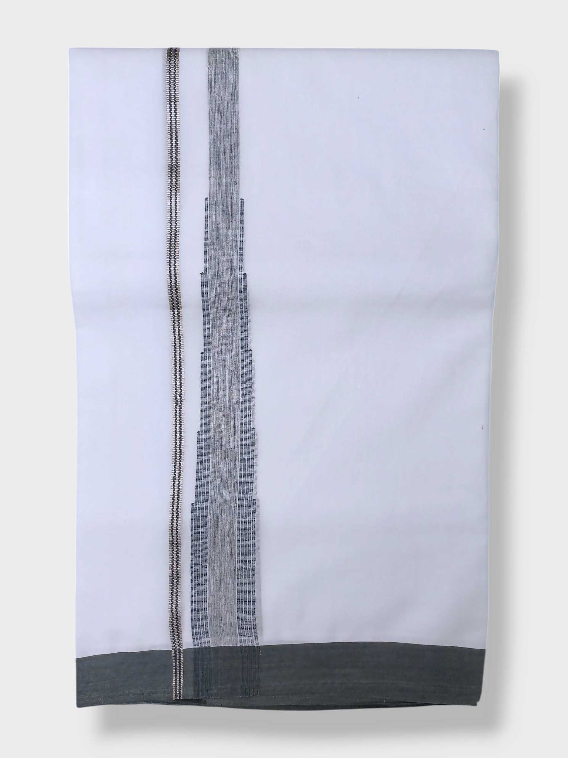 Pure White Cotton Men's Double Dhoti