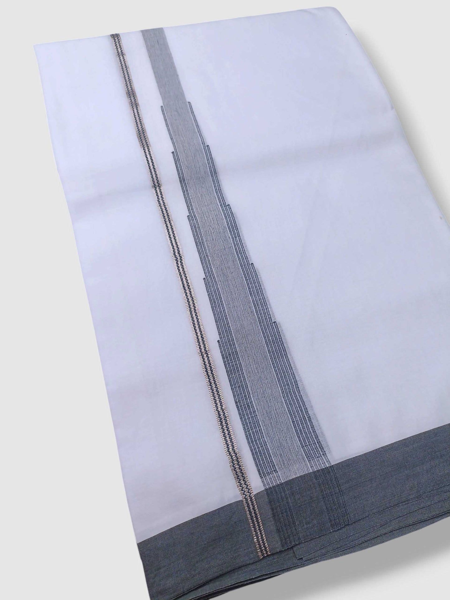 Pure White Cotton Men's Double Dhoti