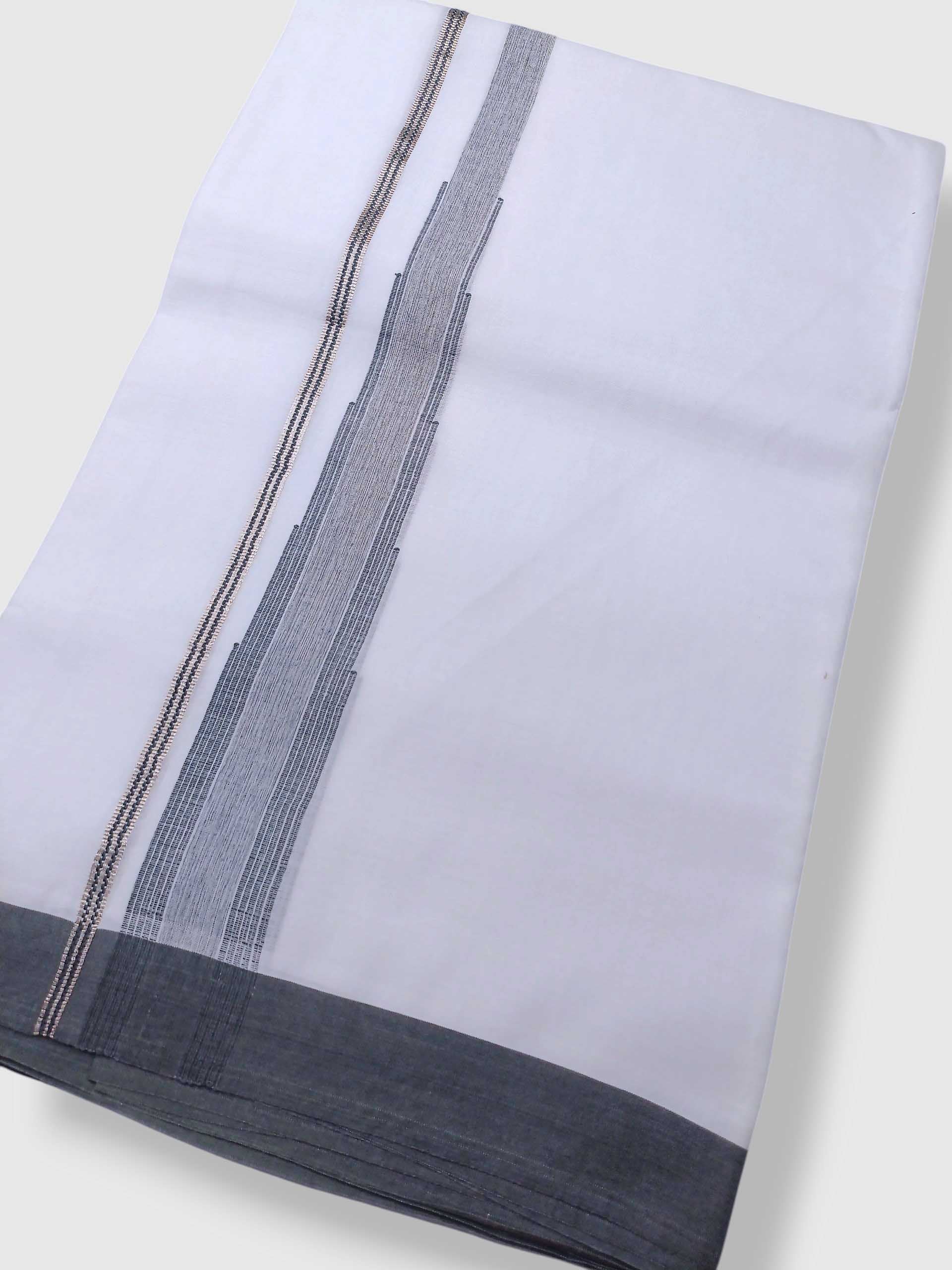 Pure White Cotton Men's Double Dhoti
