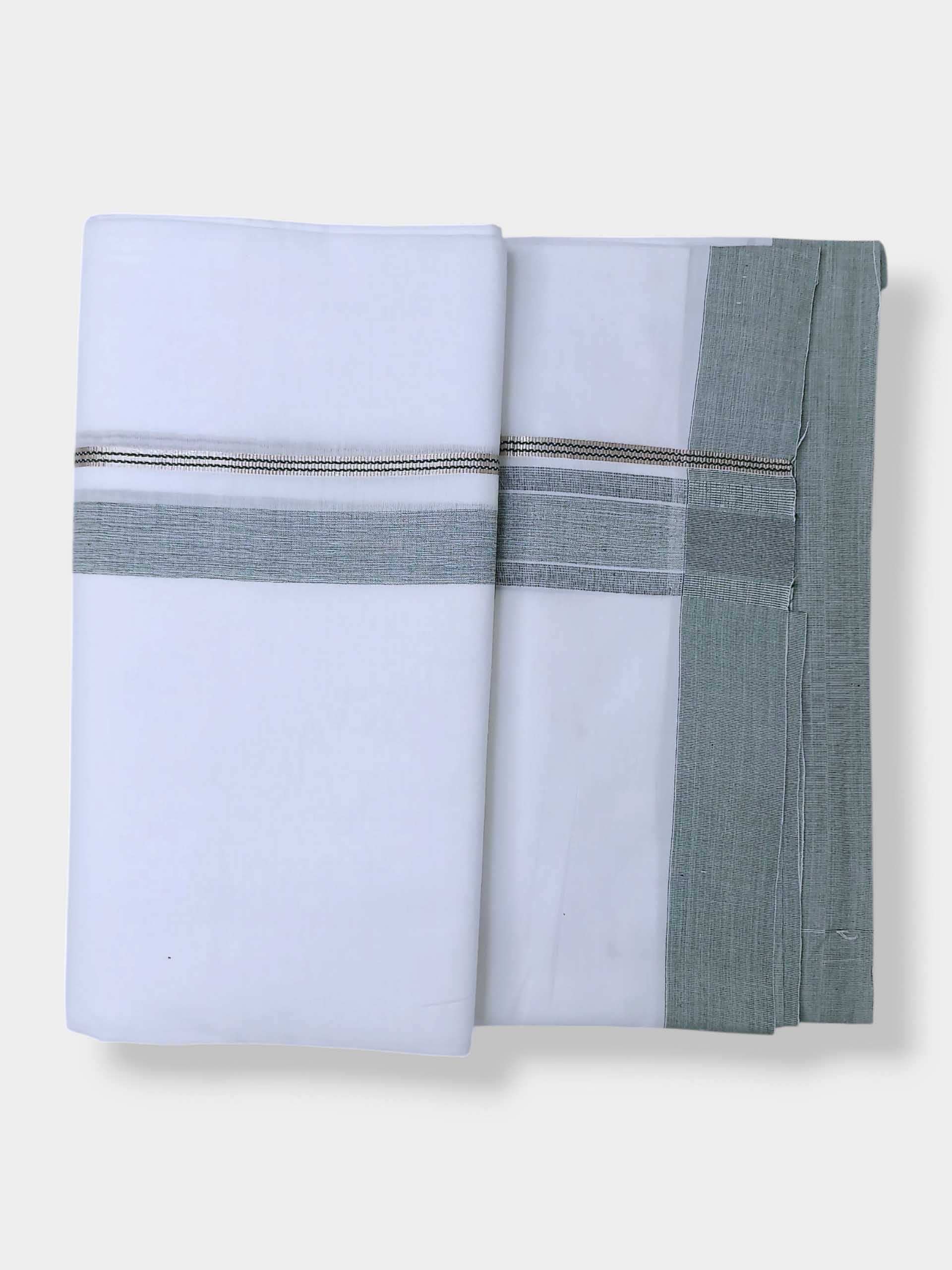 Pure White Cotton Men's Double Dhoti