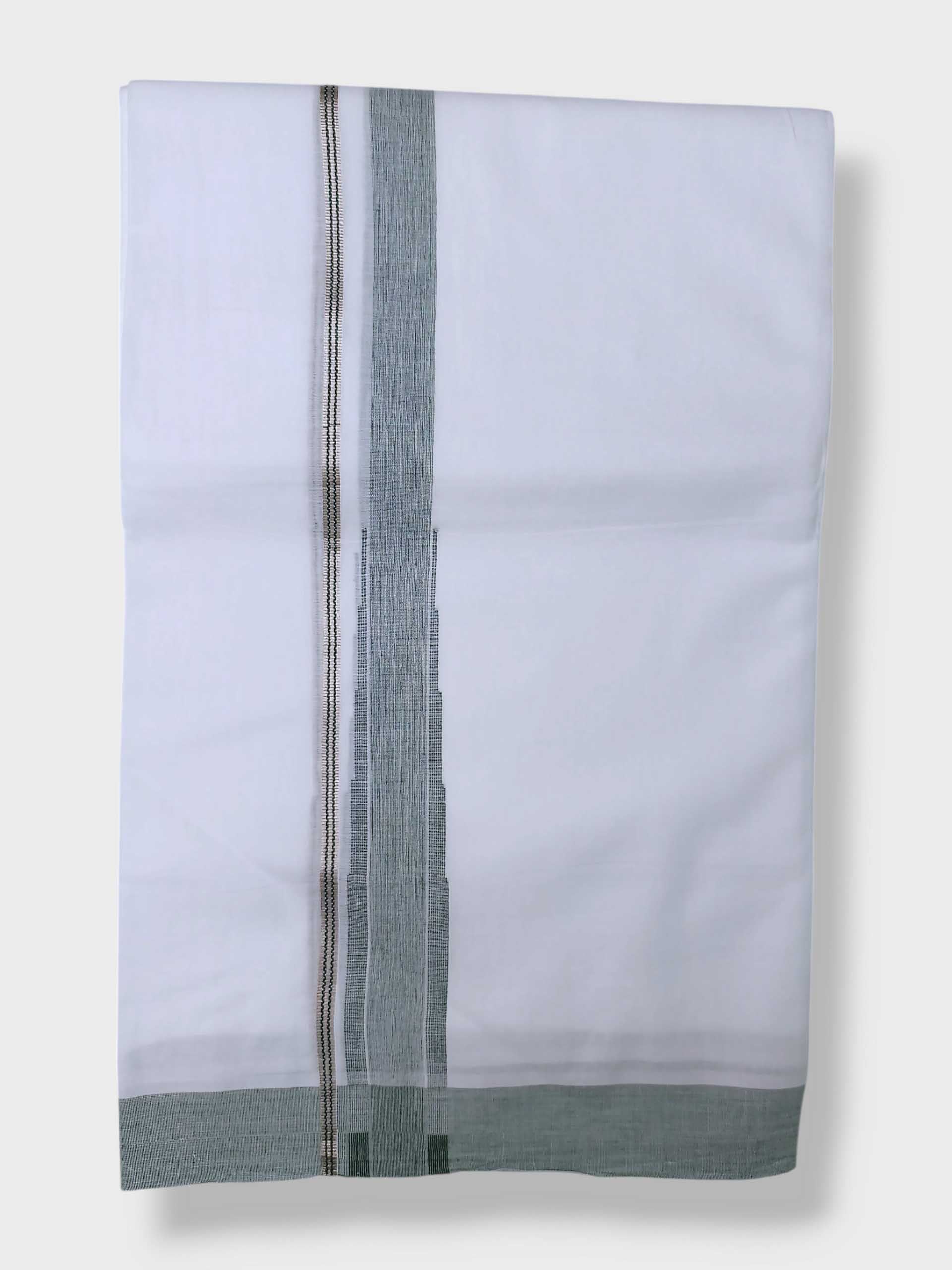 Pure White Cotton Men's Double Dhoti