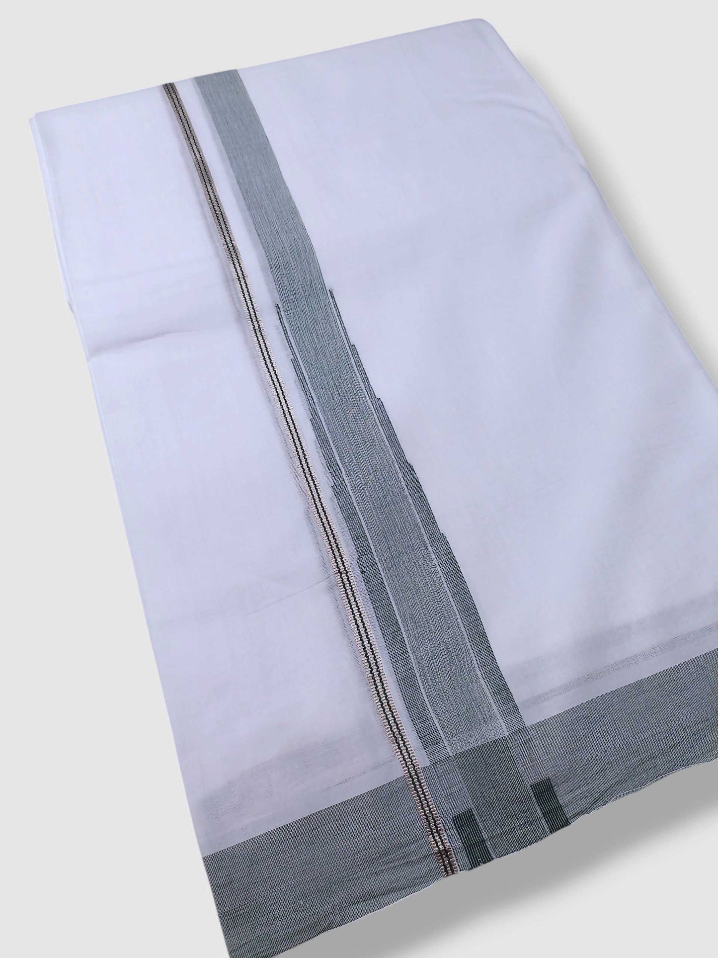 Pure White Cotton Men's Double Dhoti