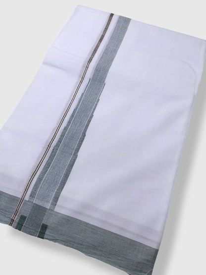 Pure White Cotton Men's Double Dhoti