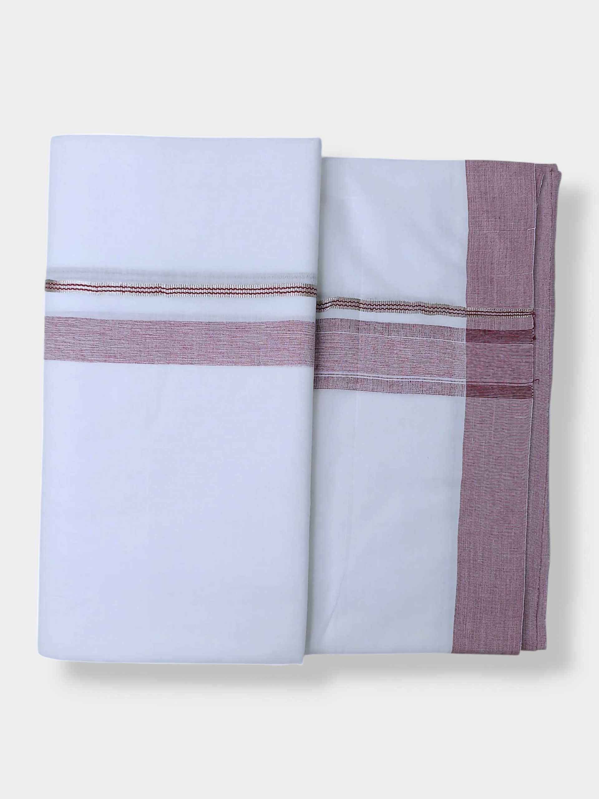 Pure White Cotton Men's Double Dhoti