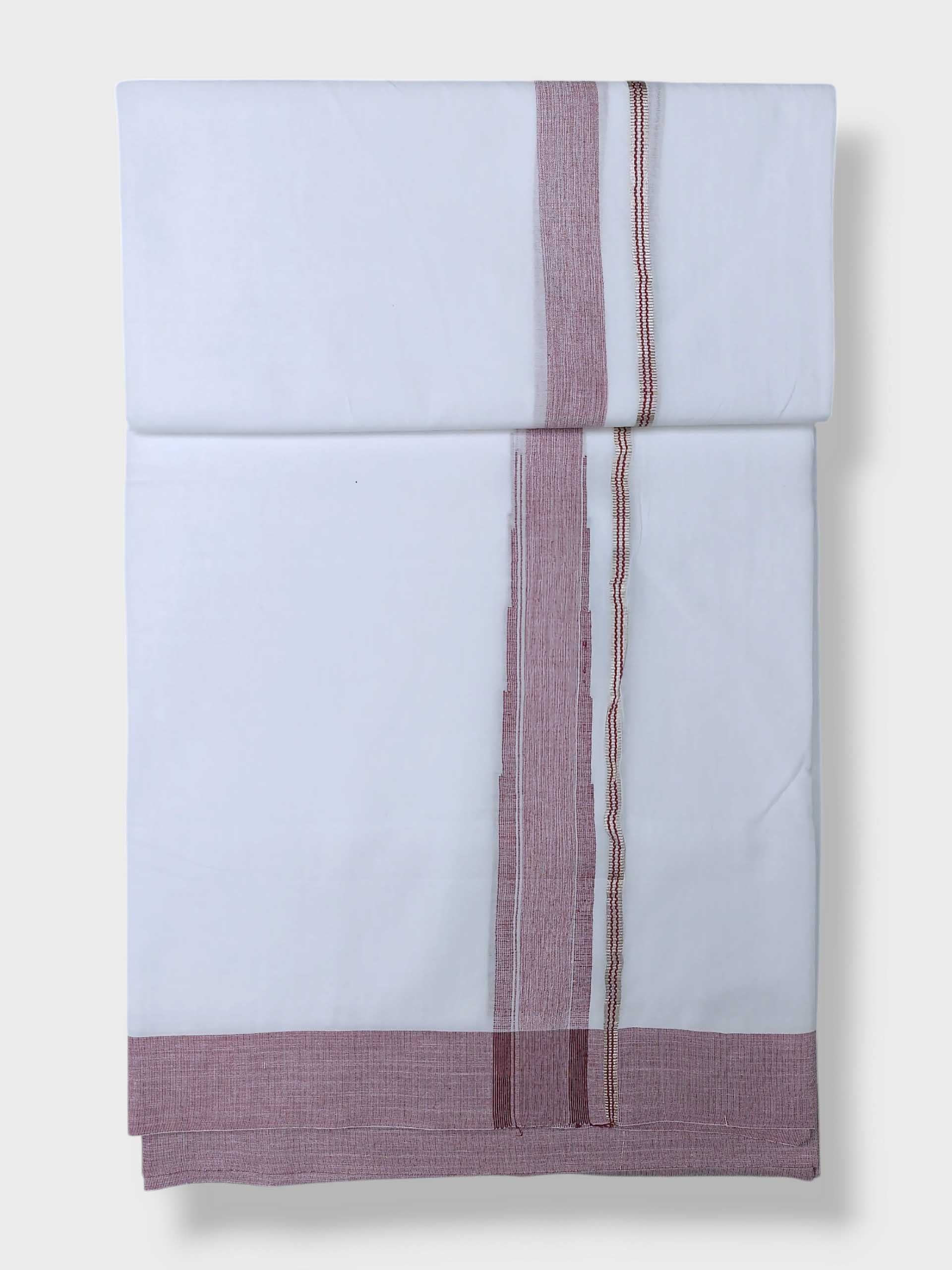 Pure White Cotton Men's Double Dhoti