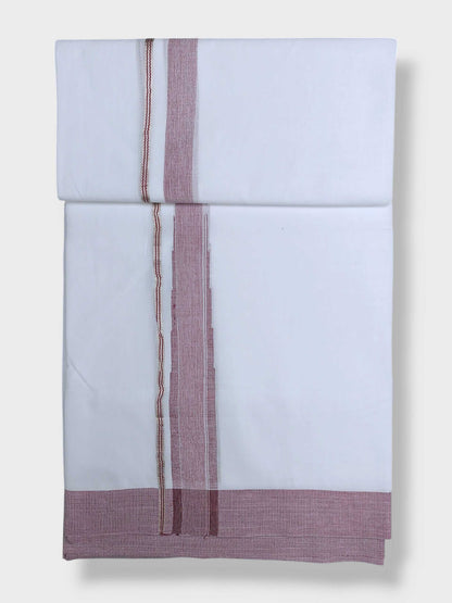 Pure White Cotton Men's Double Dhoti