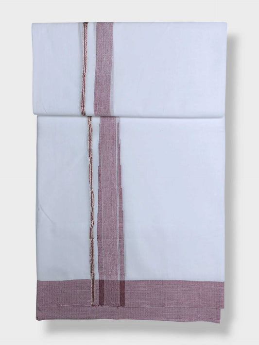 Pure White Cotton Men's Double Dhoti