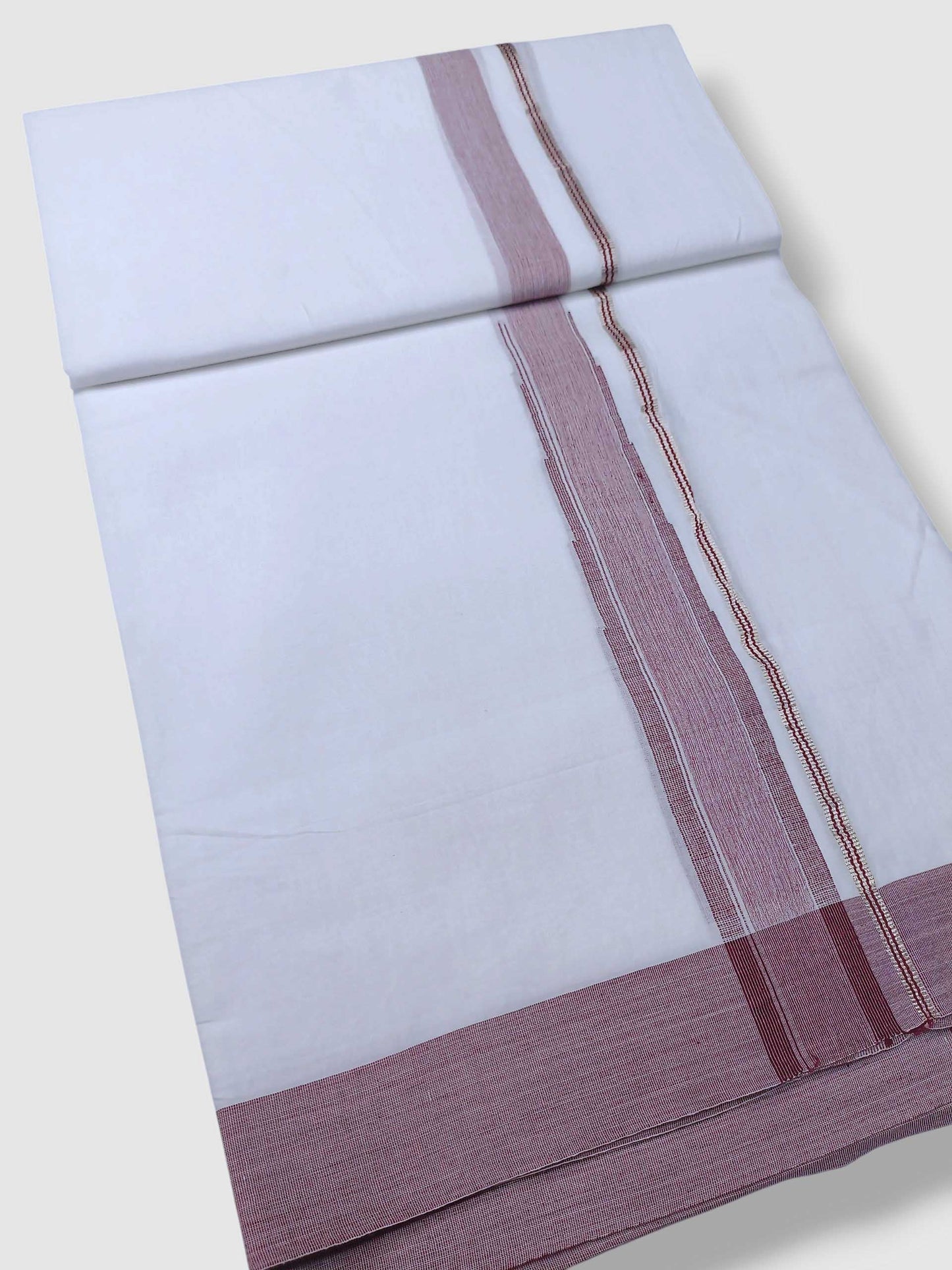 Pure White Cotton Men's Double Dhoti