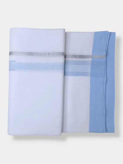 Pure White Cotton Men's Double Dhoti