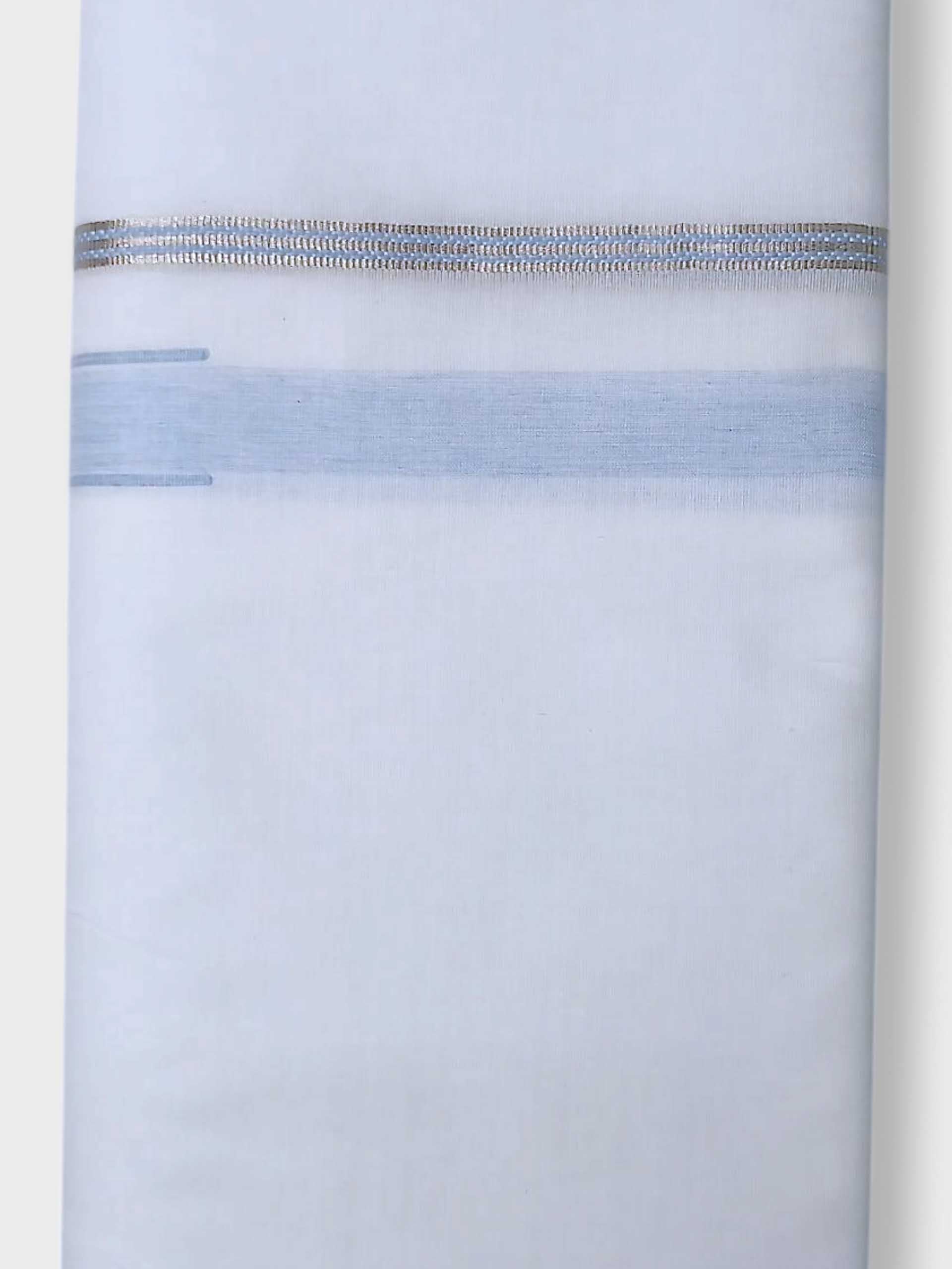 Pure White Cotton Men's Double Dhoti