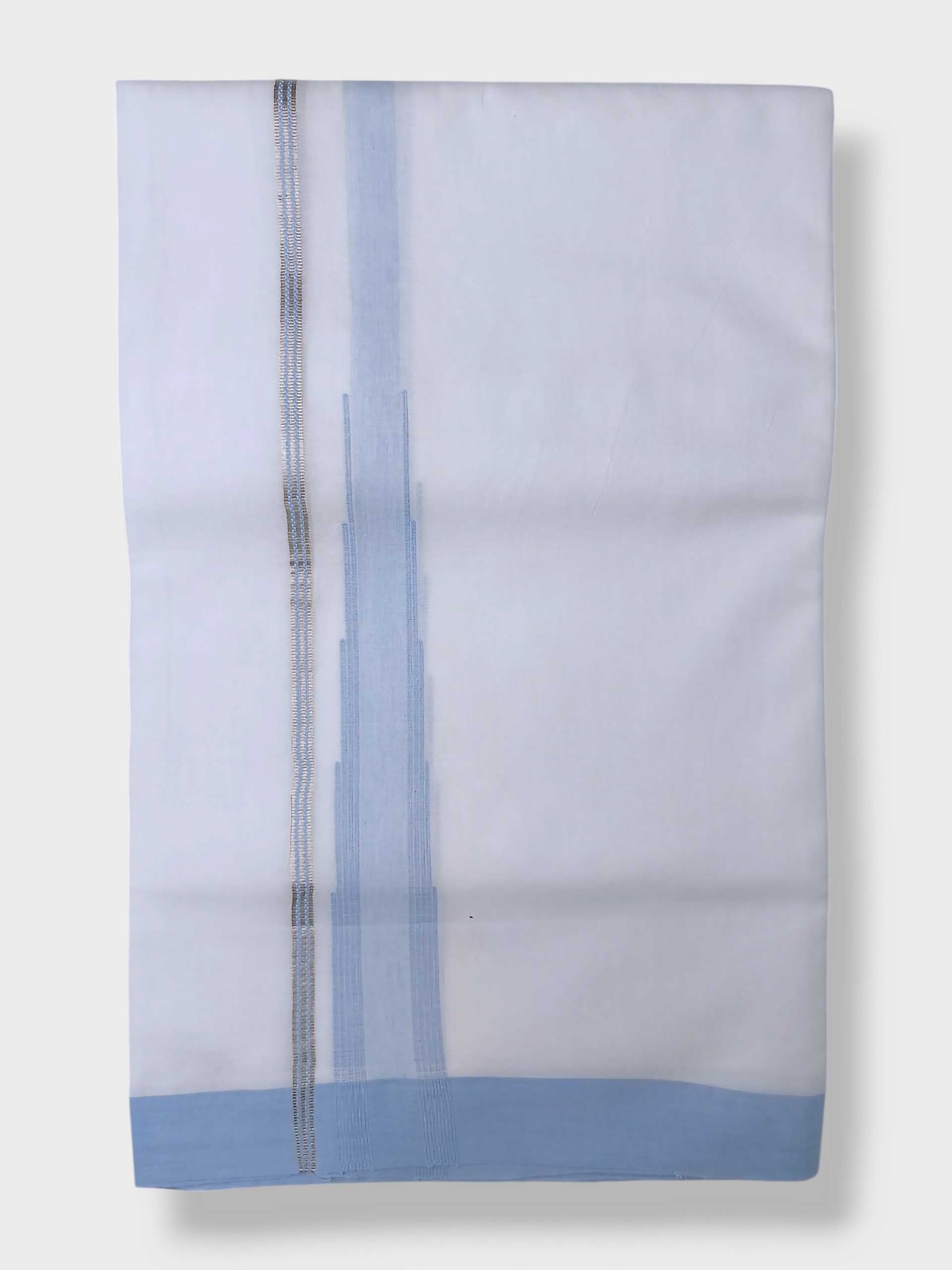 Pure White Cotton Men's Double Dhoti