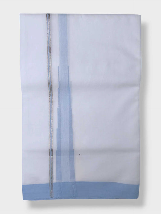 Pure White Cotton Men's Double Dhoti
