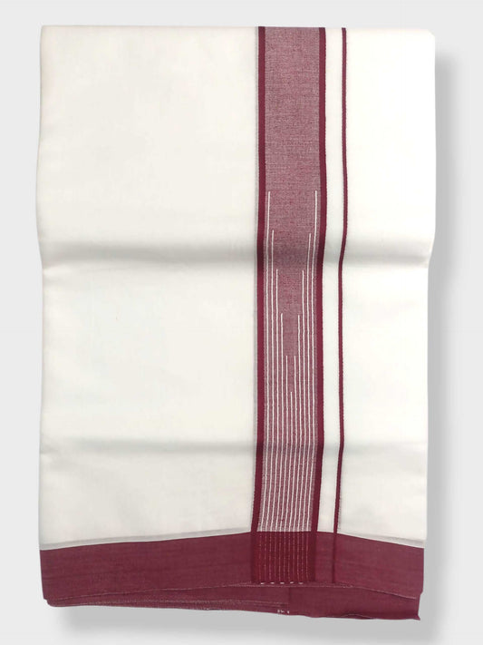 Pure White Cotton Men's Double Dhoti