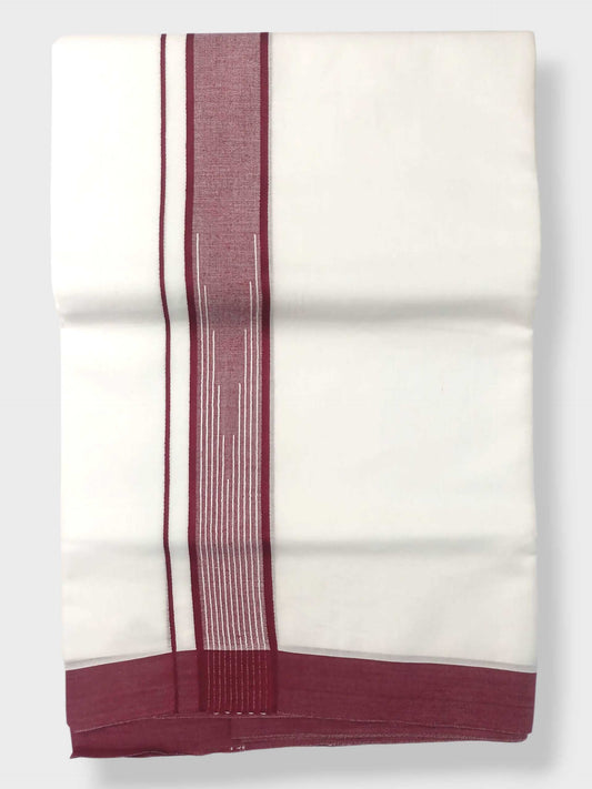 Pure White Cotton Men's Double Dhoti