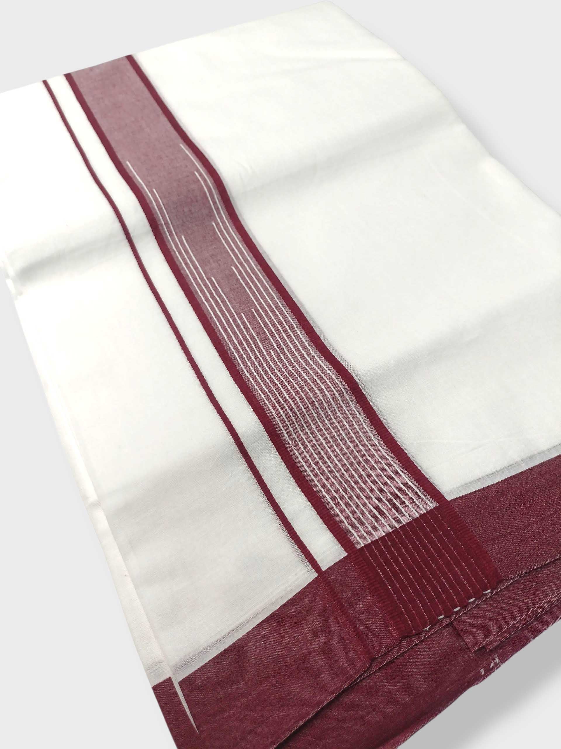 Pure White Cotton Men's Double Dhoti