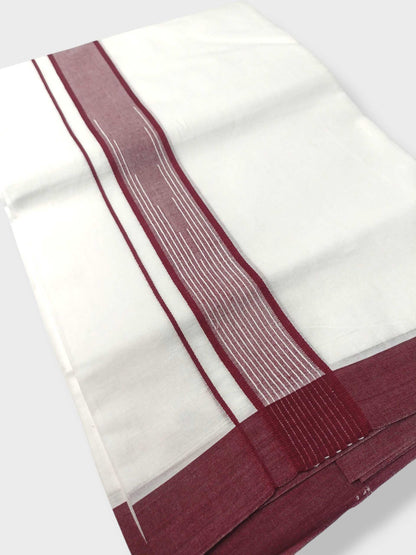 Pure White Cotton Men's Double Dhoti