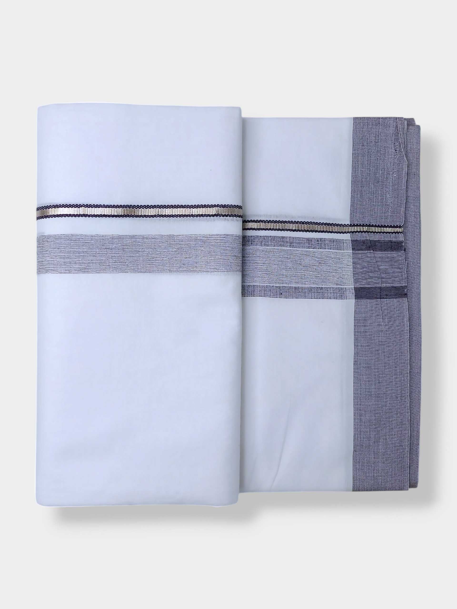 Pure White Cotton Men's Double Dhoti
