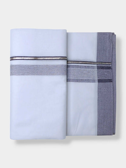 Pure White Cotton Men's Double Dhoti