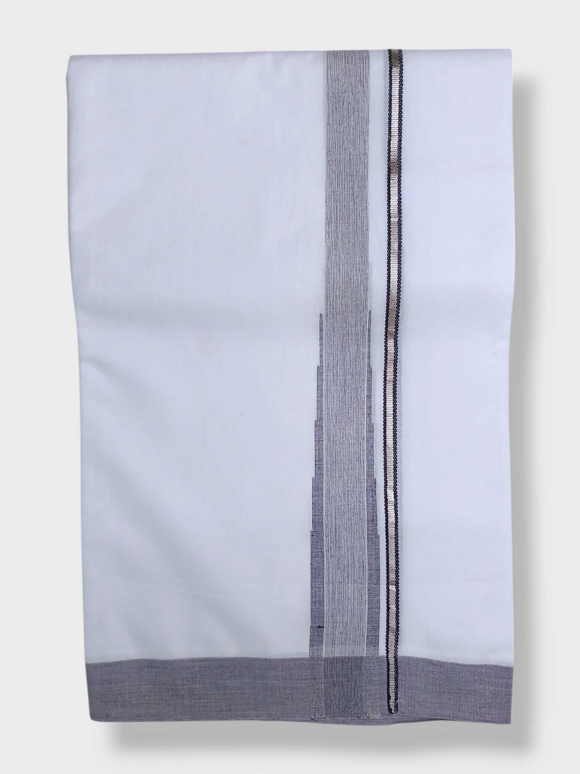 Pure White Cotton Men's Double Dhoti