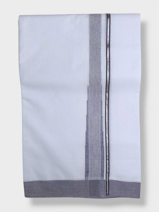 Pure White Cotton Men's Double Dhoti