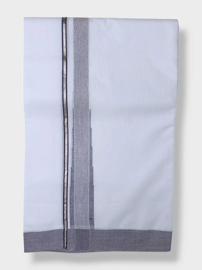 Pure White Cotton Men's Double Dhoti