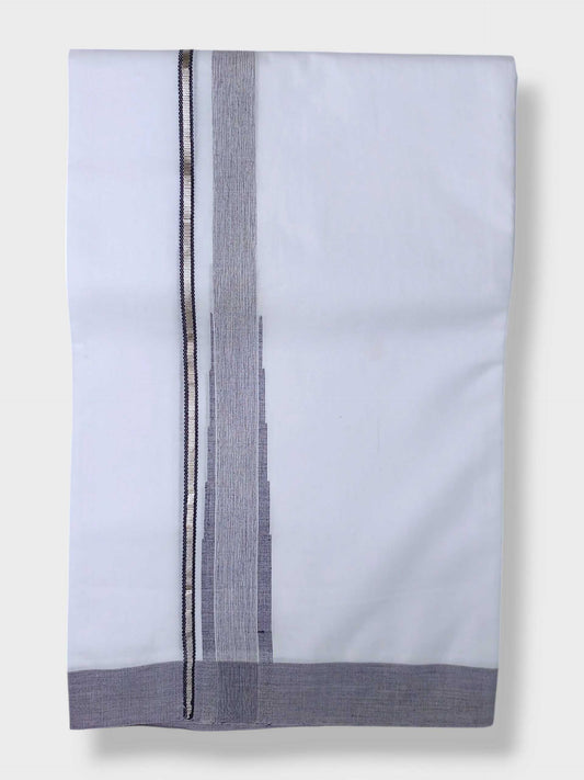 Pure White Cotton Men's Double Dhoti