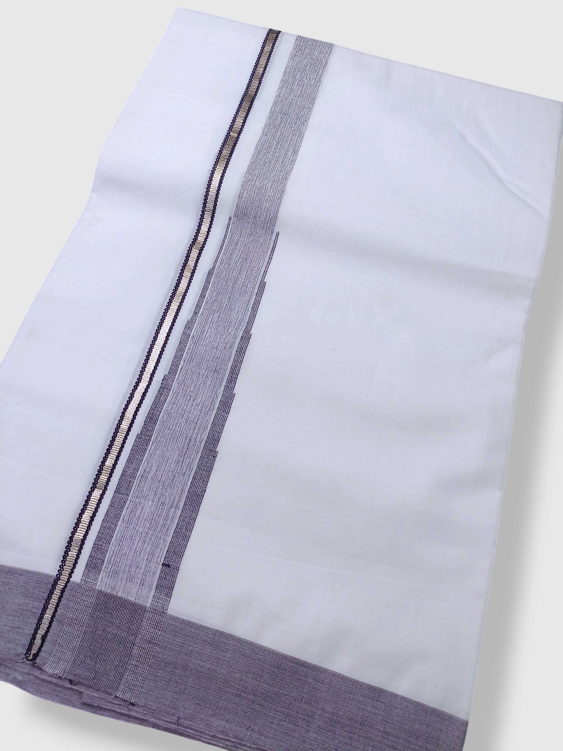Pure White Cotton Men's Double Dhoti