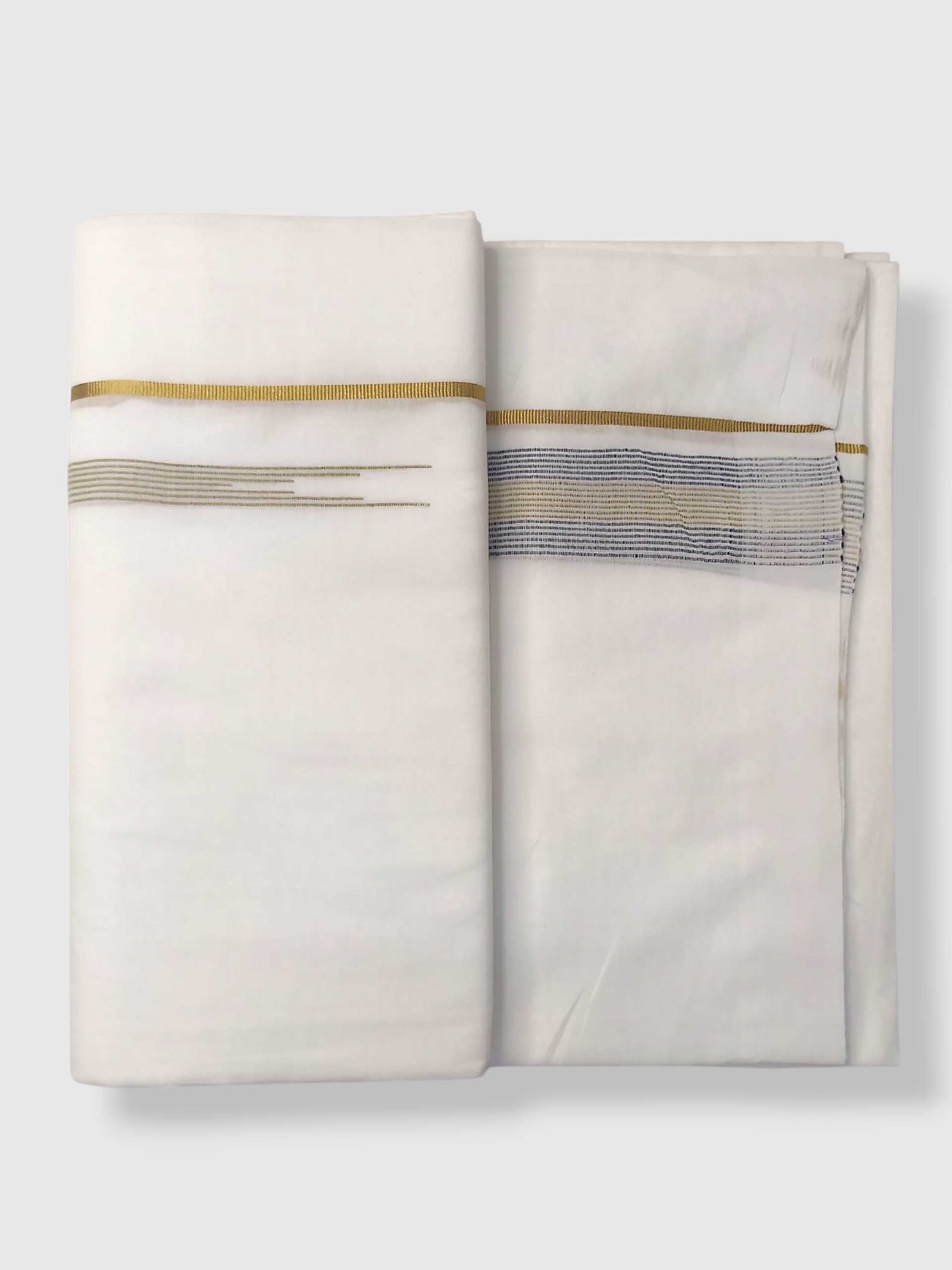 Pure White Cotton Men's Double Dhoti