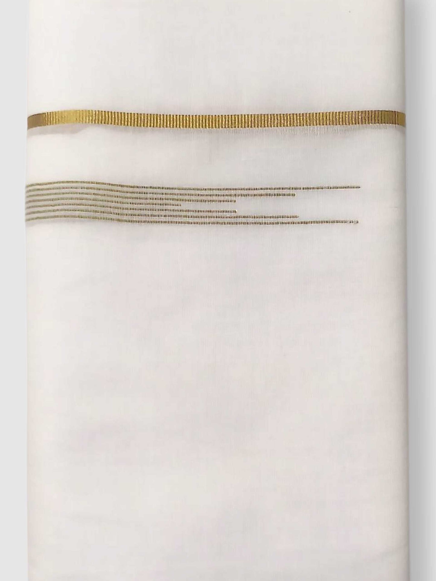 Pure White Cotton Men's Double Dhoti