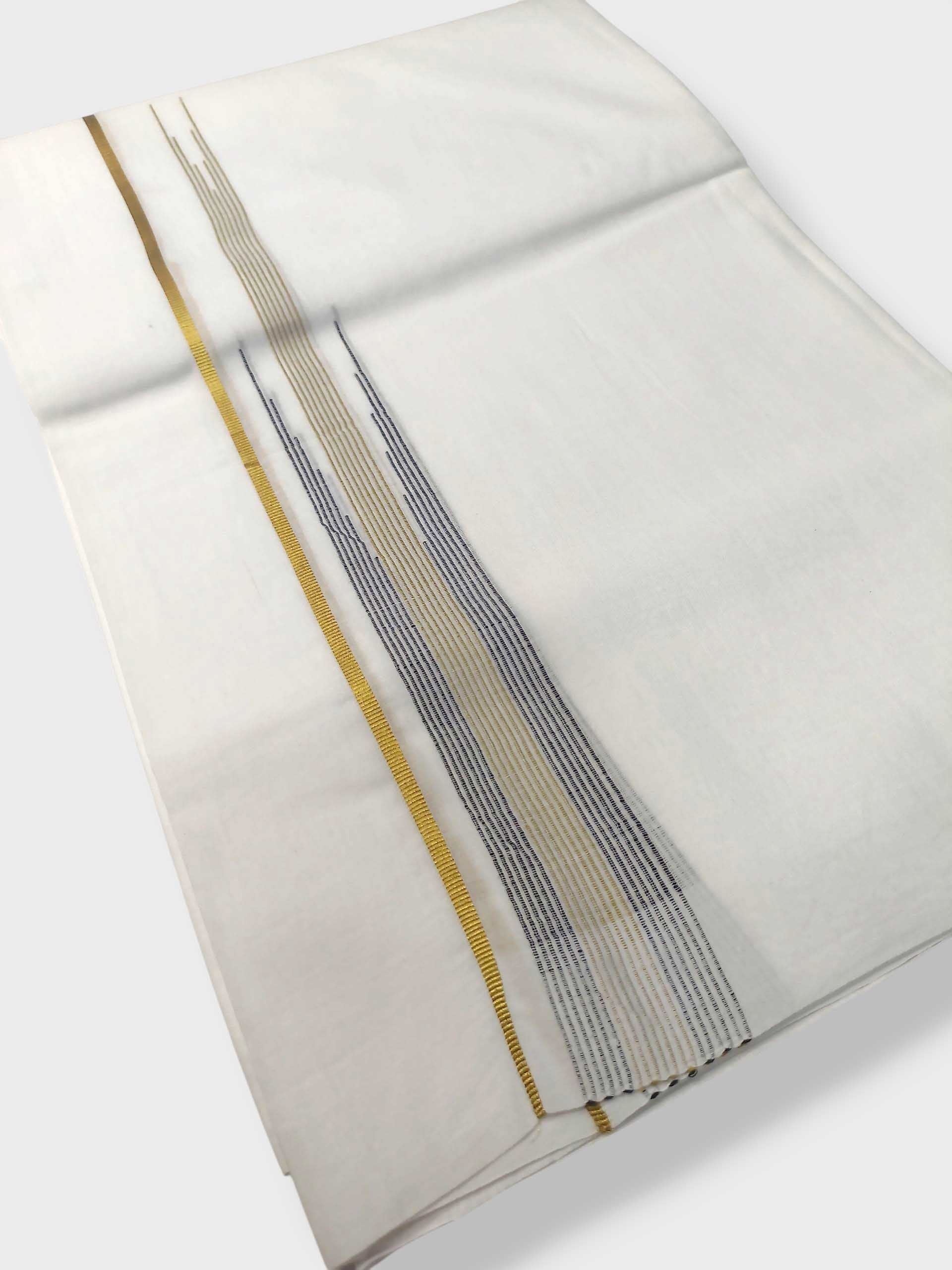 Pure White Cotton Men's Double Dhoti