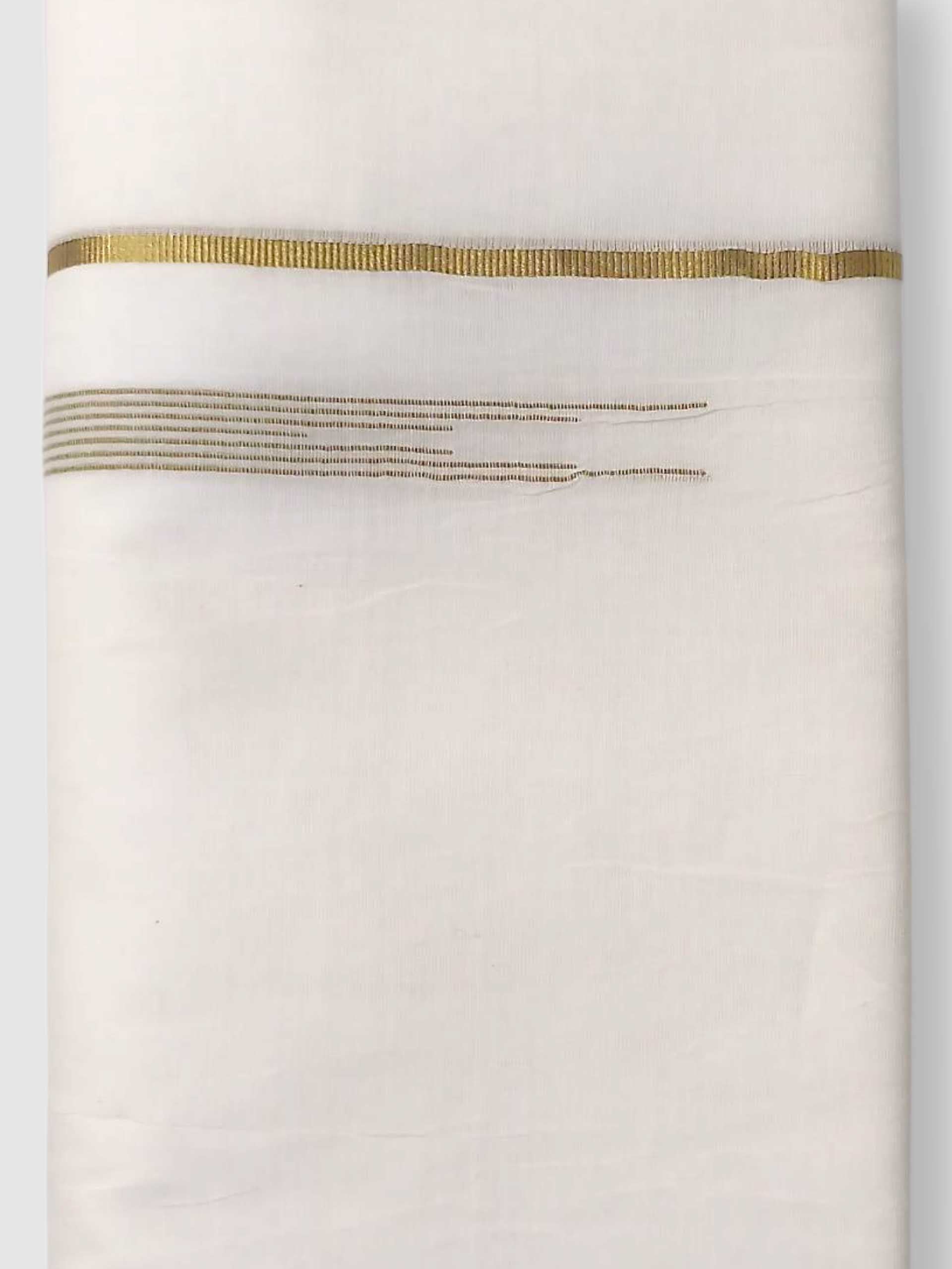 Pure White Cotton Men's Double Dhoti