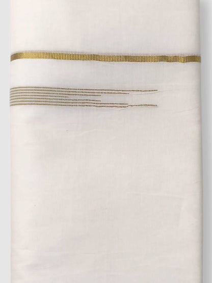 Pure White Cotton Men's Double Dhoti