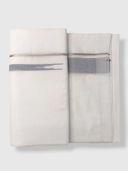 Pure White Cotton Men's Double Dhoti