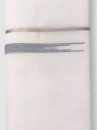 Pure White Cotton Men's Double Dhoti