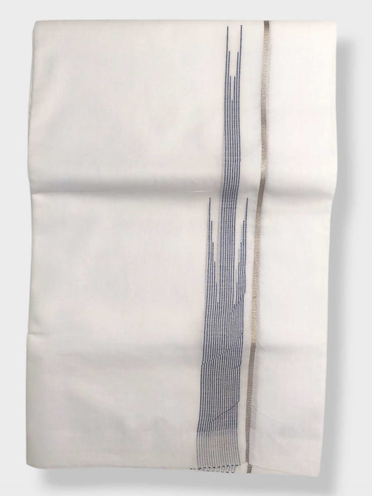 Pure White Cotton Men's Double Dhoti