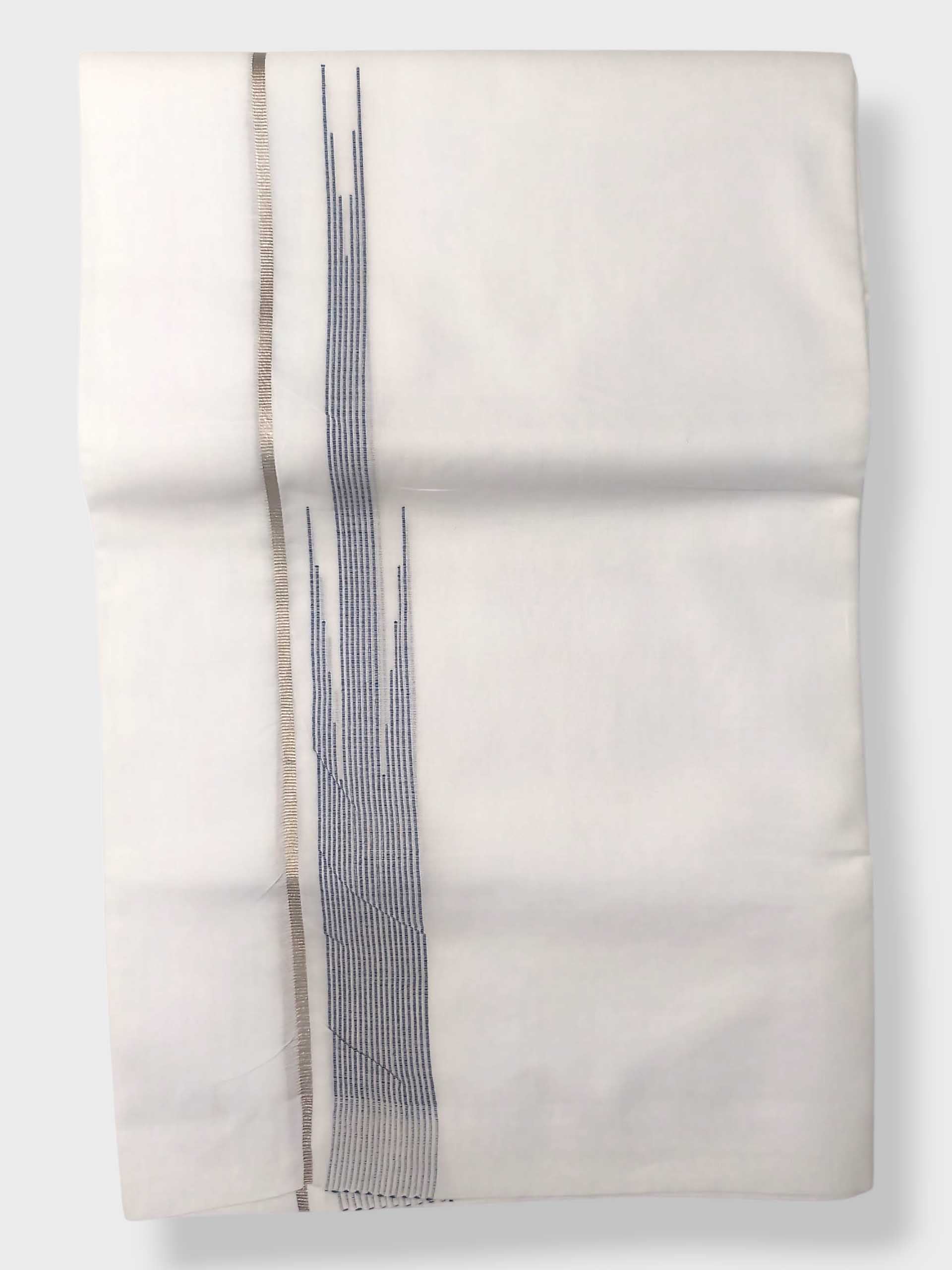 Pure White Cotton Men's Double Dhoti