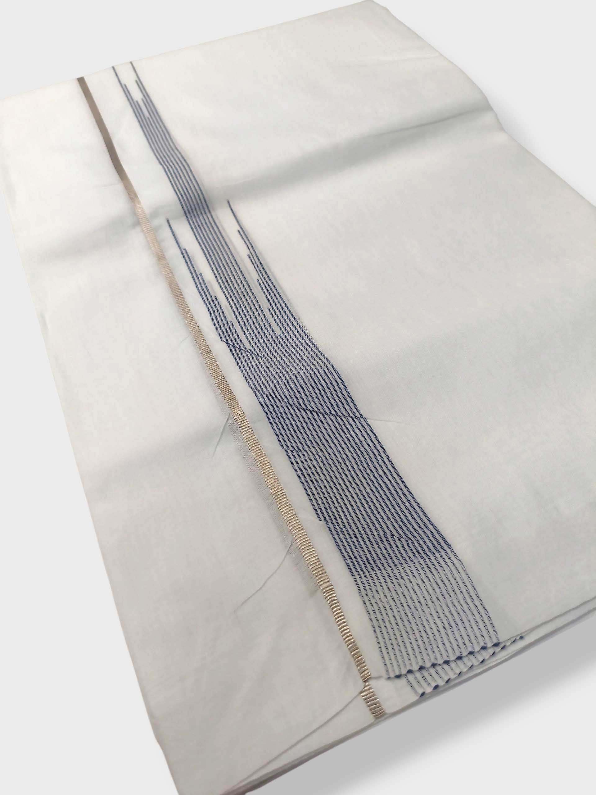 Pure White Cotton Men's Double Dhoti