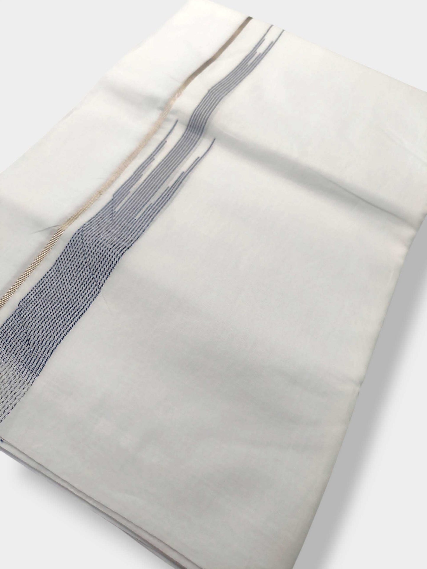 Pure White Cotton Men's Double Dhoti