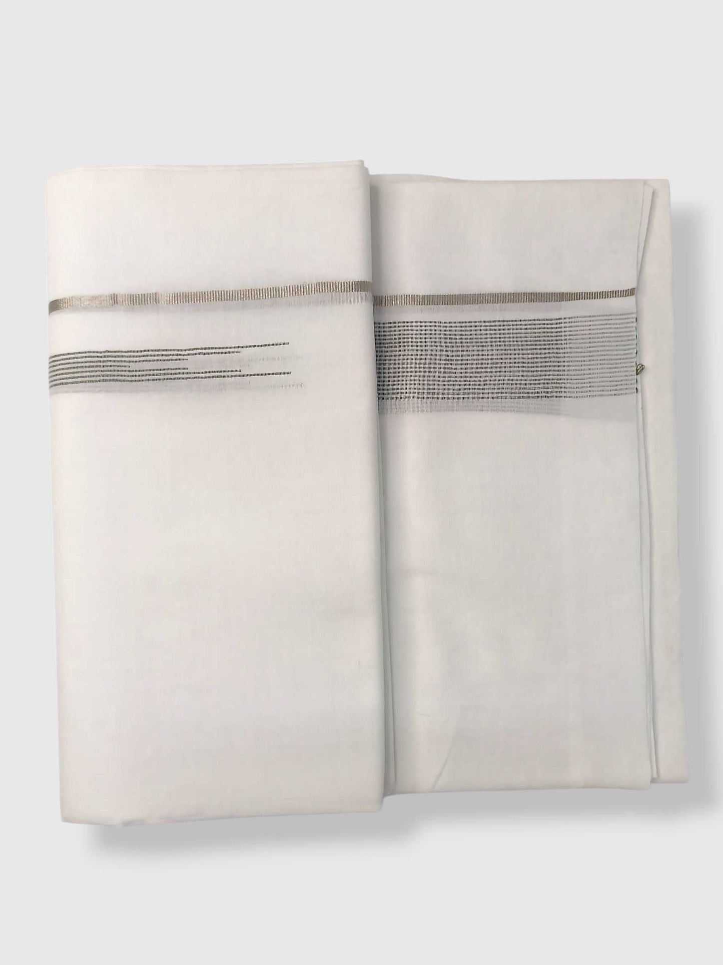 Pure White Cotton Men's Double Dhoti