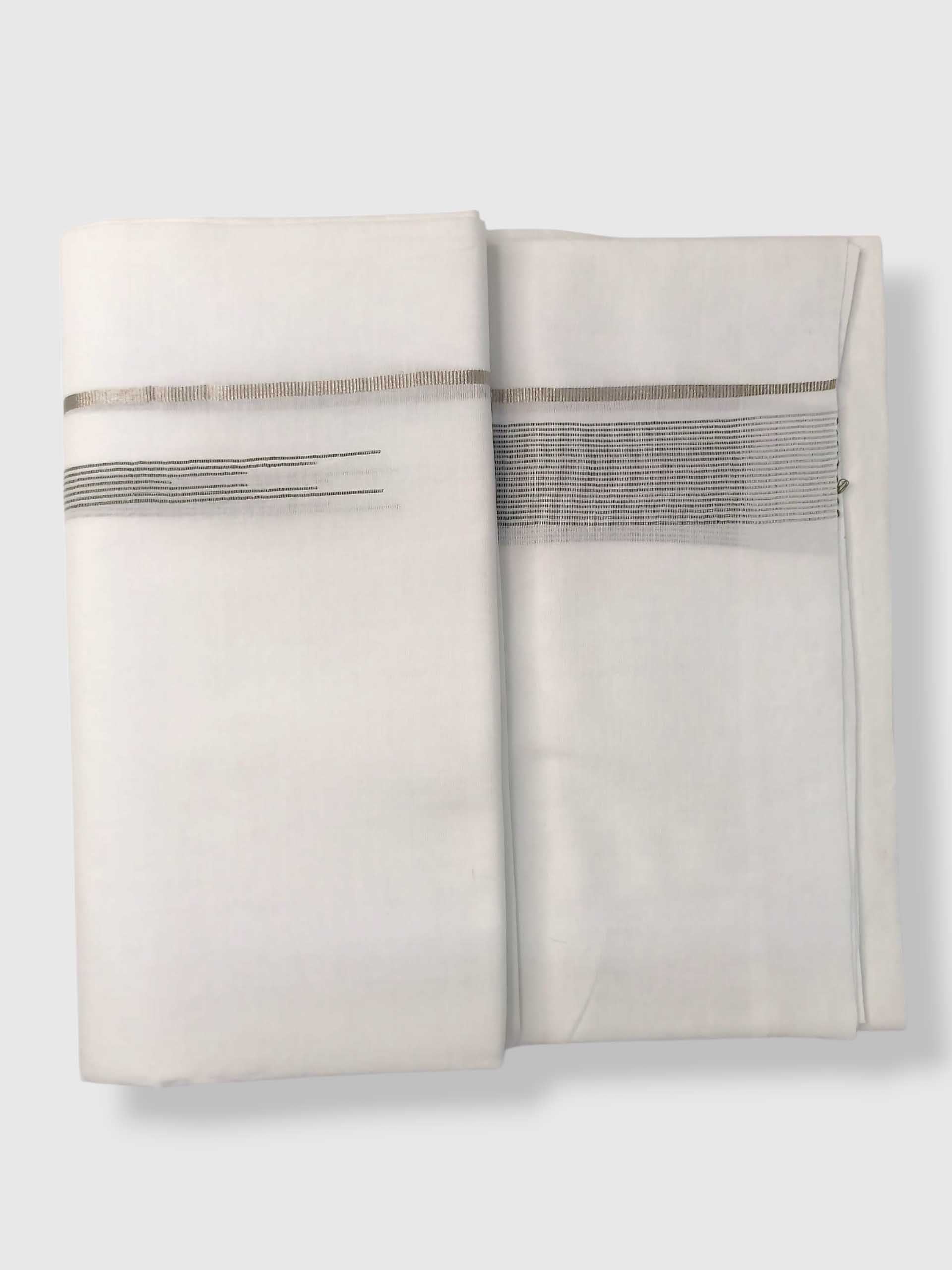 Pure White Cotton Men's Double Dhoti