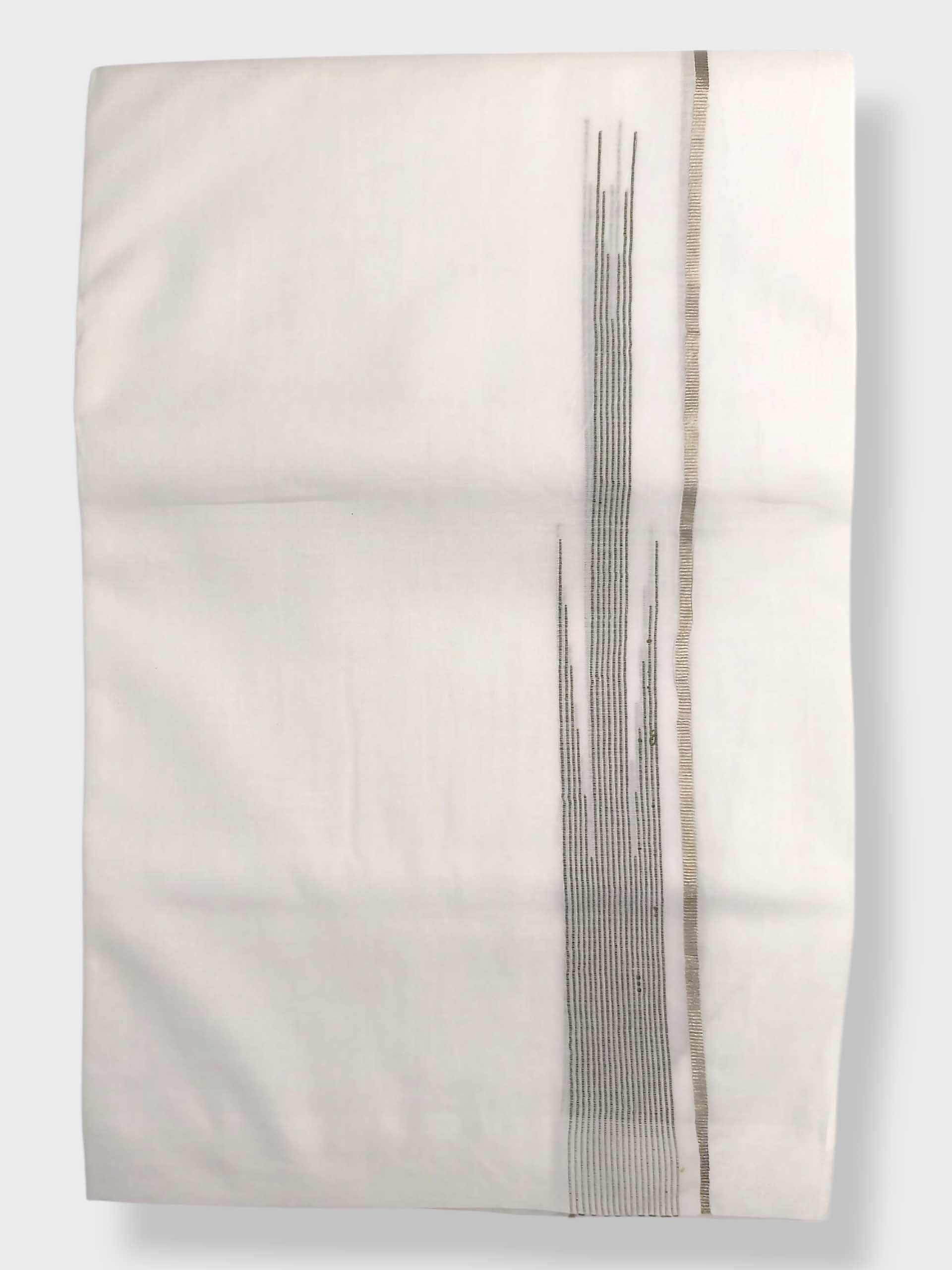 Pure White Cotton Men's Double Dhoti