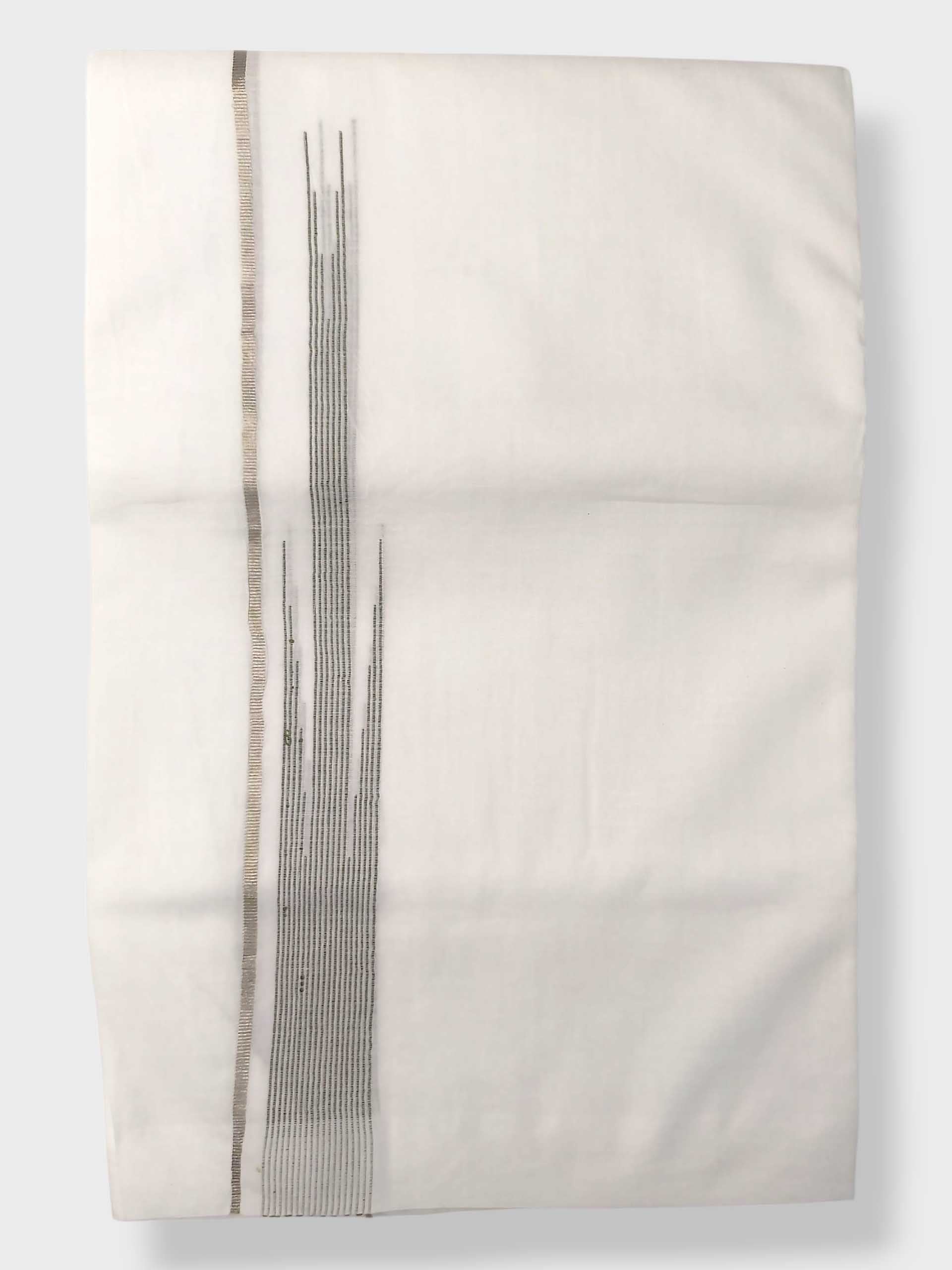 Pure White Cotton Men's Double Dhoti