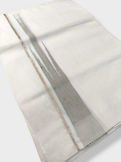 Pure White Cotton Men's Double Dhoti