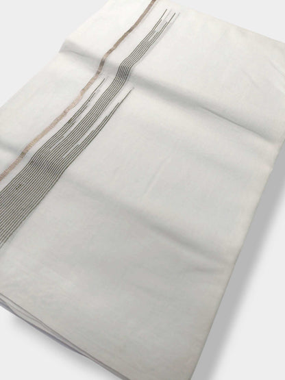 Pure White Cotton Men's Double Dhoti