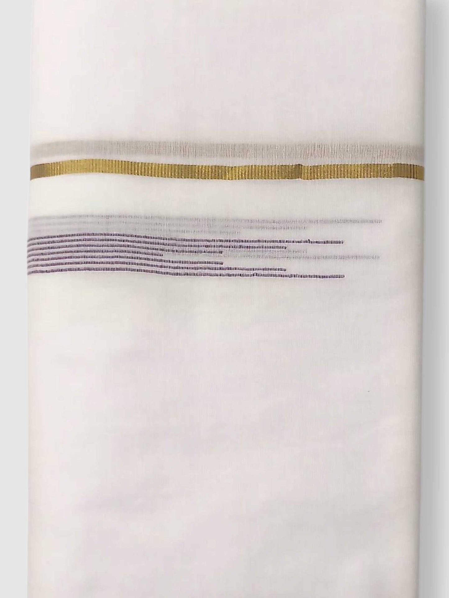 Pure White Cotton Men's Double Dhoti