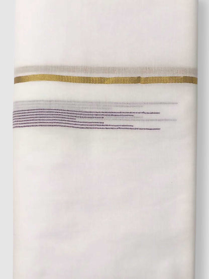 Pure White Cotton Men's Double Dhoti