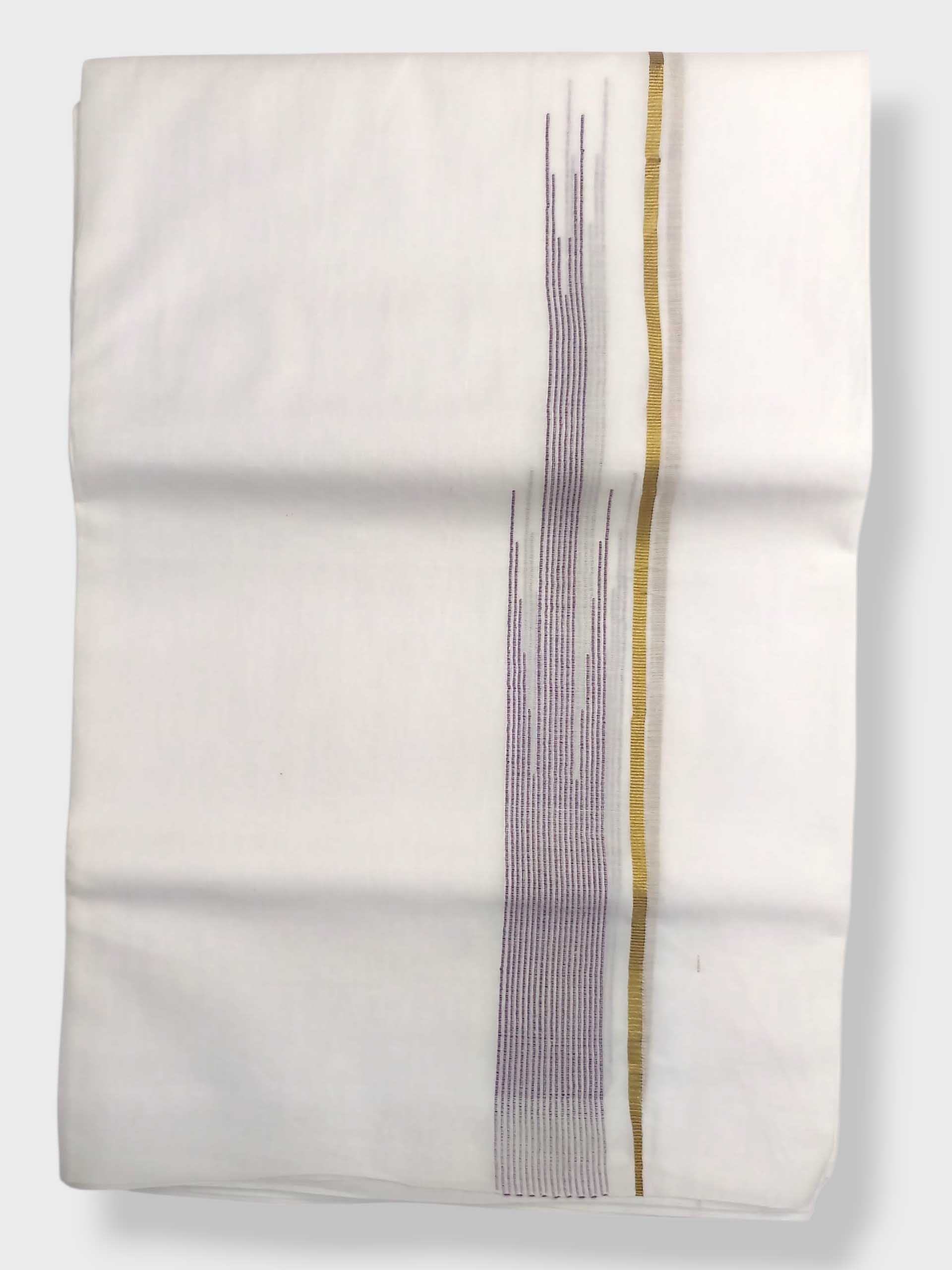 Pure White Cotton Men's Double Dhoti