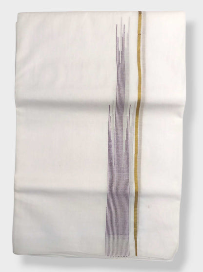 Pure White Cotton Men's Double Dhoti