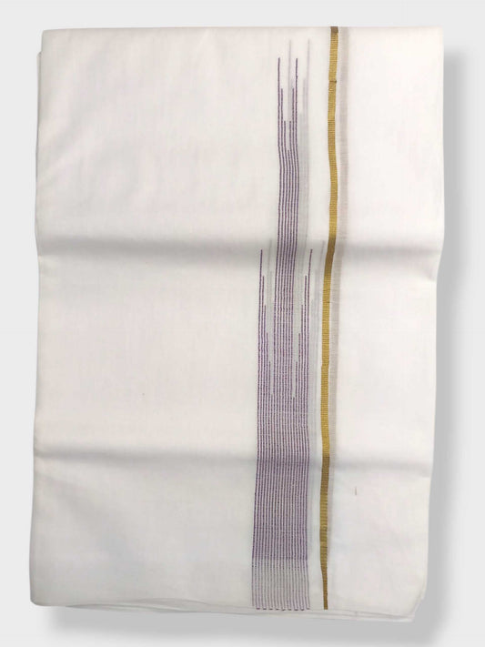 Pure White Cotton Men's Double Dhoti