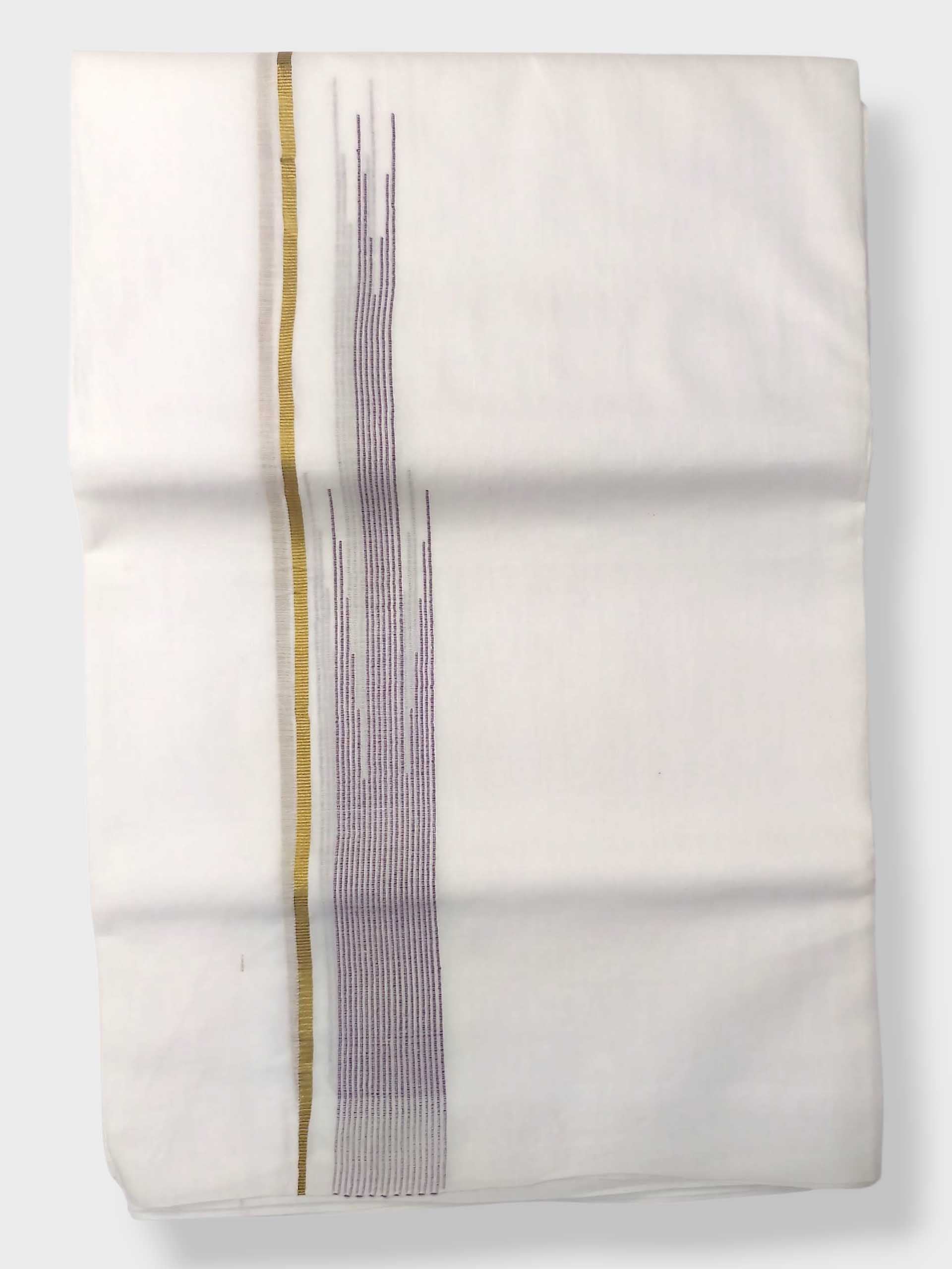 Pure White Cotton Men's Double Dhoti